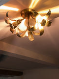 Rockett St George brass flush flower ceiling light (British brand)