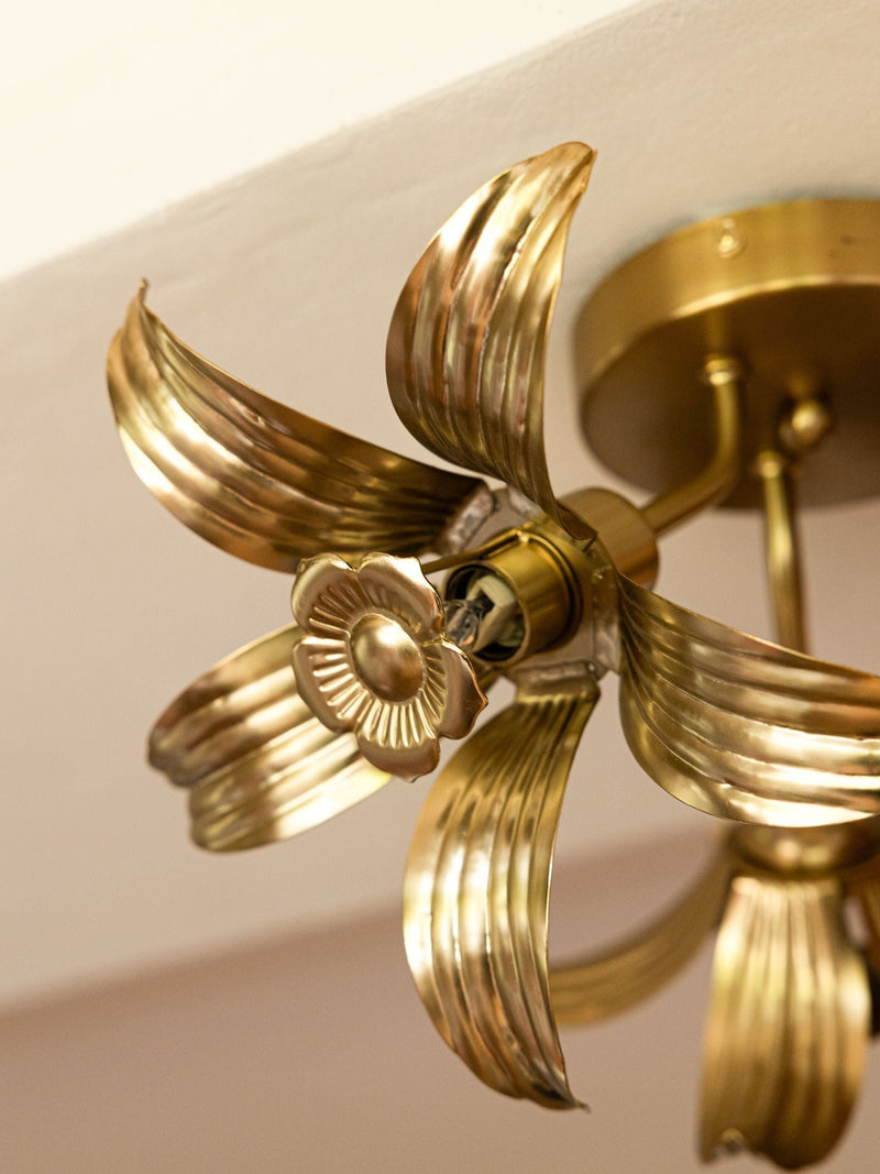 Rockett St George brass flush flower ceiling light (British brand)