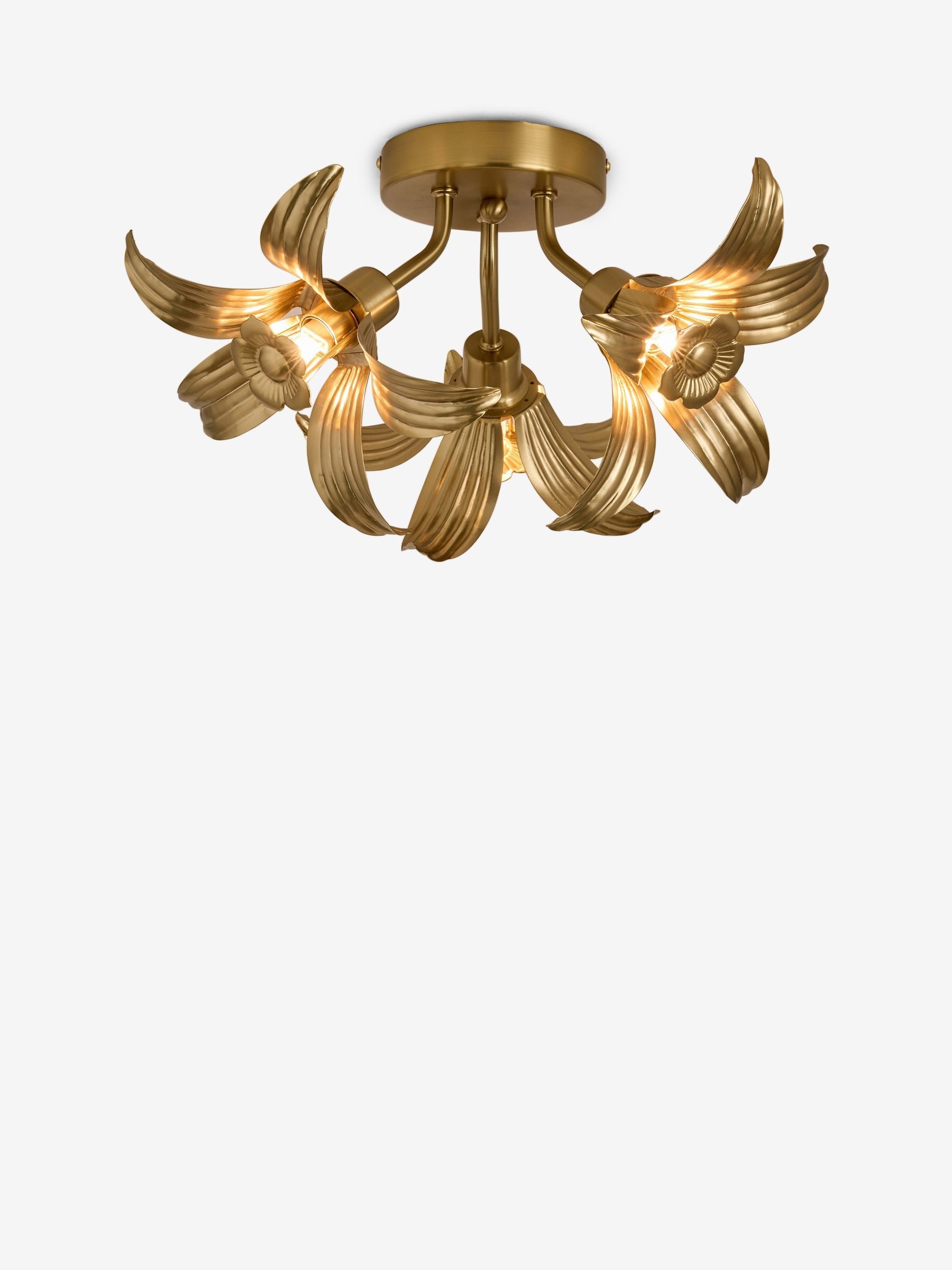 Rockett St George brass flush flower ceiling light (British brand)