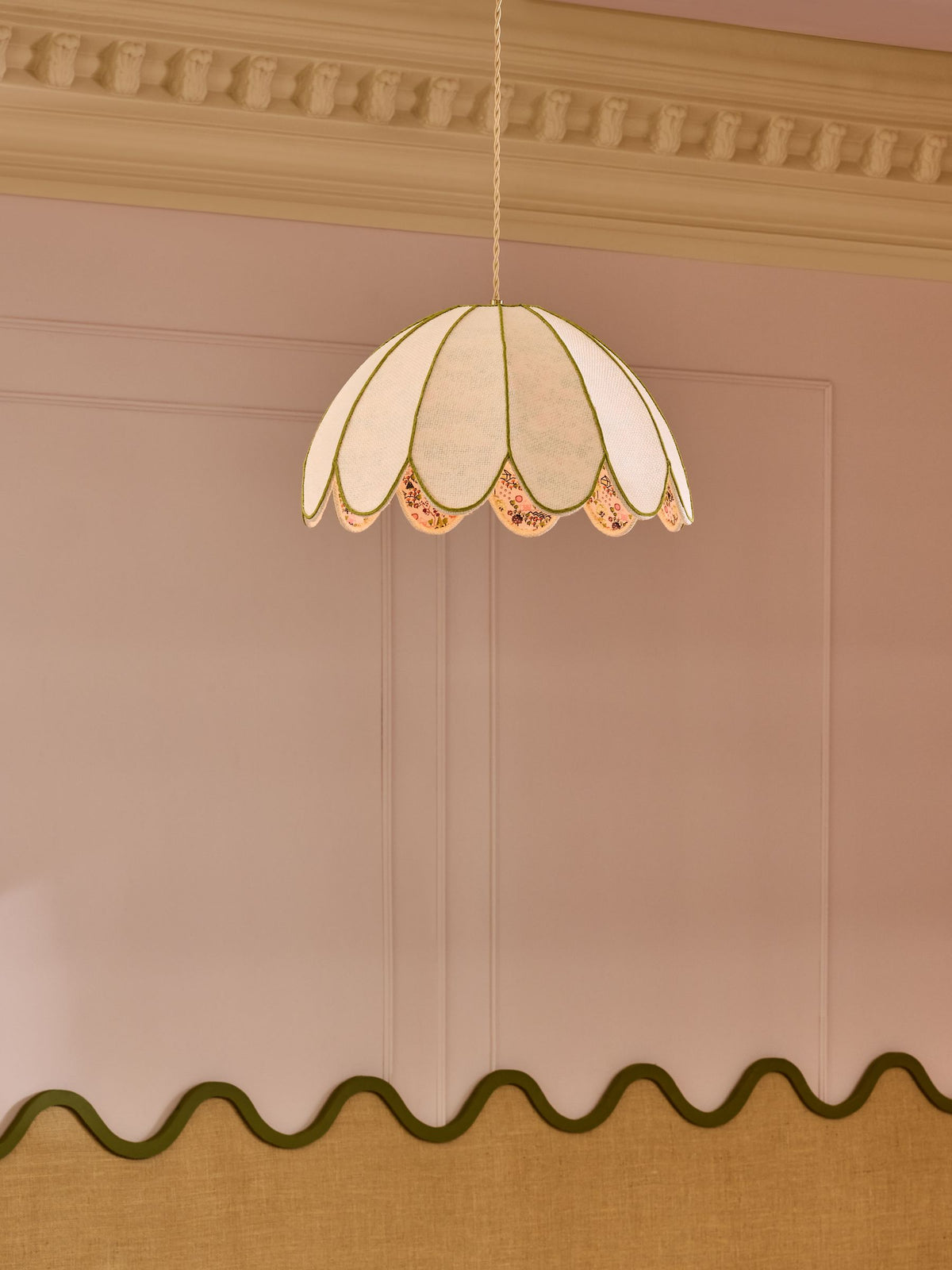 Cath Kidston scallop flower pendant light cream pink (British brand)