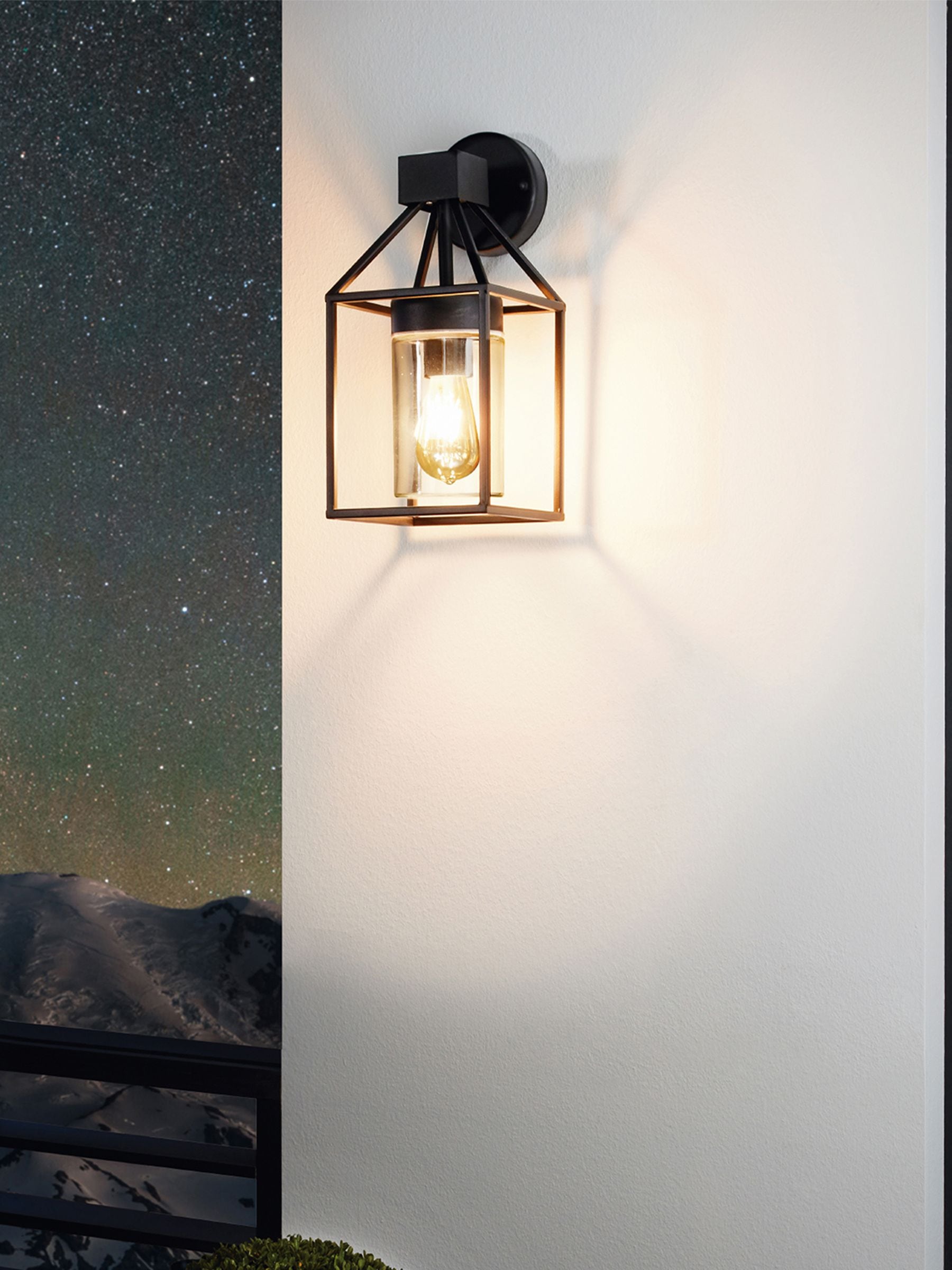 Eglo Trecate modern lantern outdoor wall light black (British brand)