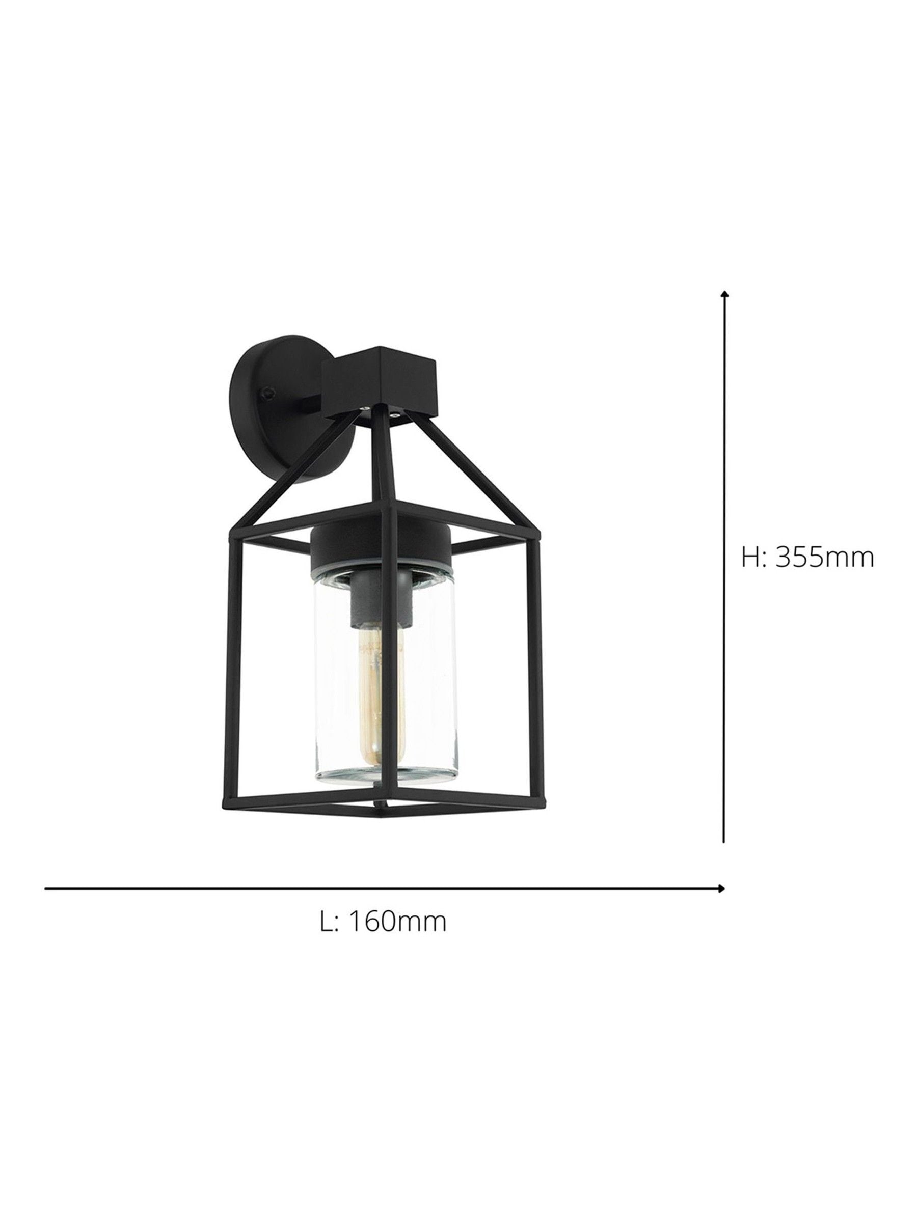 Eglo Trecate modern lantern outdoor wall light black (British brand)