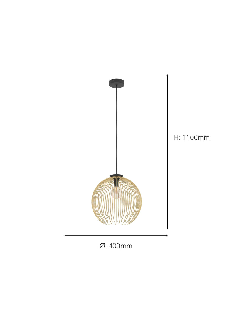 Eglo Black Venezuela pendant light - British product