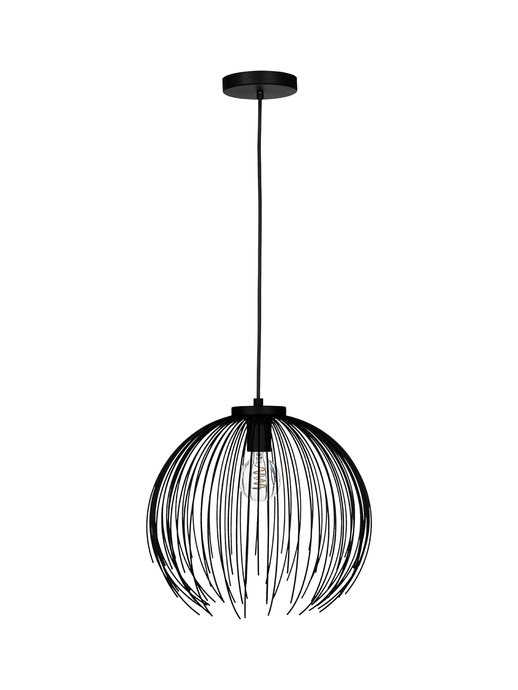 Eglo black steel pendant ceiling light 110cm - British product