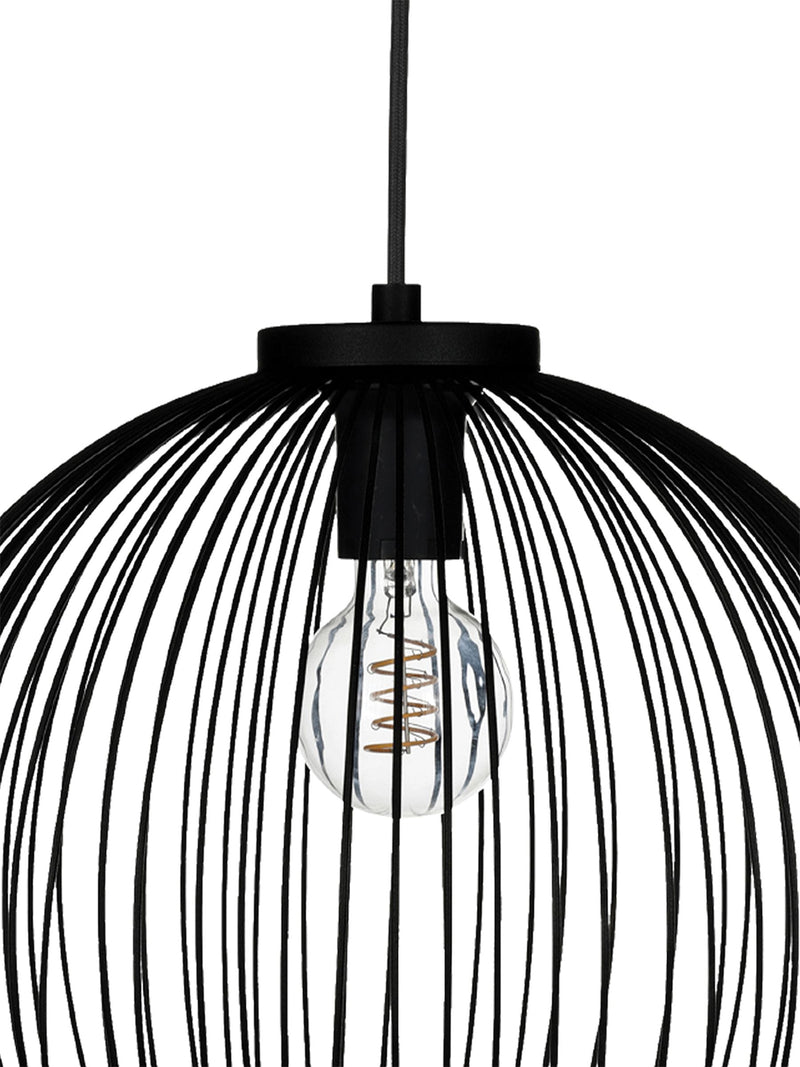 Eglo black steel pendant ceiling light 110cm - British product