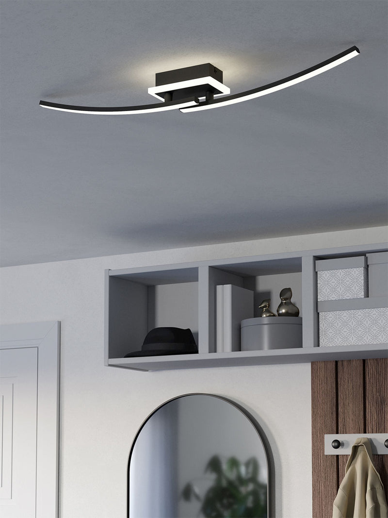 Eglo Lungolago black ceiling light imported from the UK