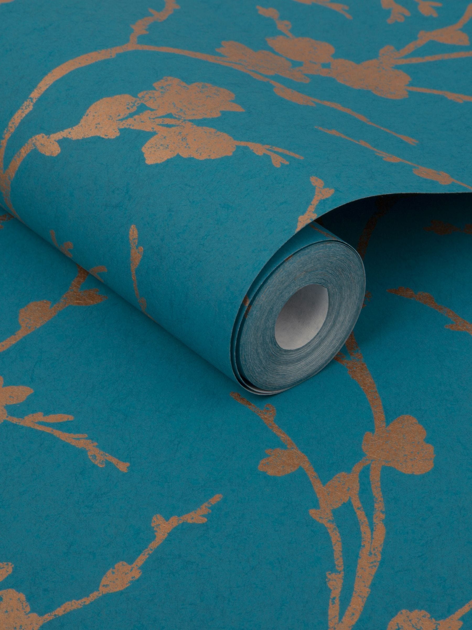 Graham & Brown Teal Meiying wallpaper sample A4 - British product