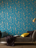 Graham & Brown Teal Meiying wallpaper sample A4 - British product