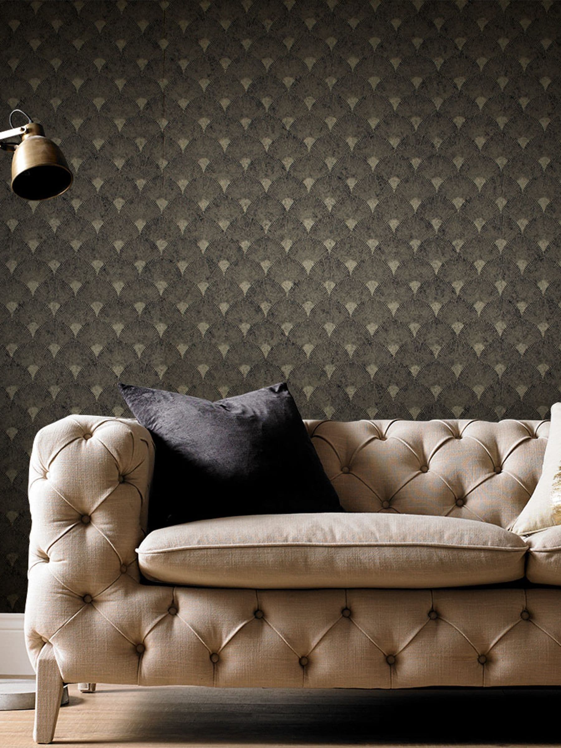 Graham & Brown fan design wallpaper sample A4, UK version