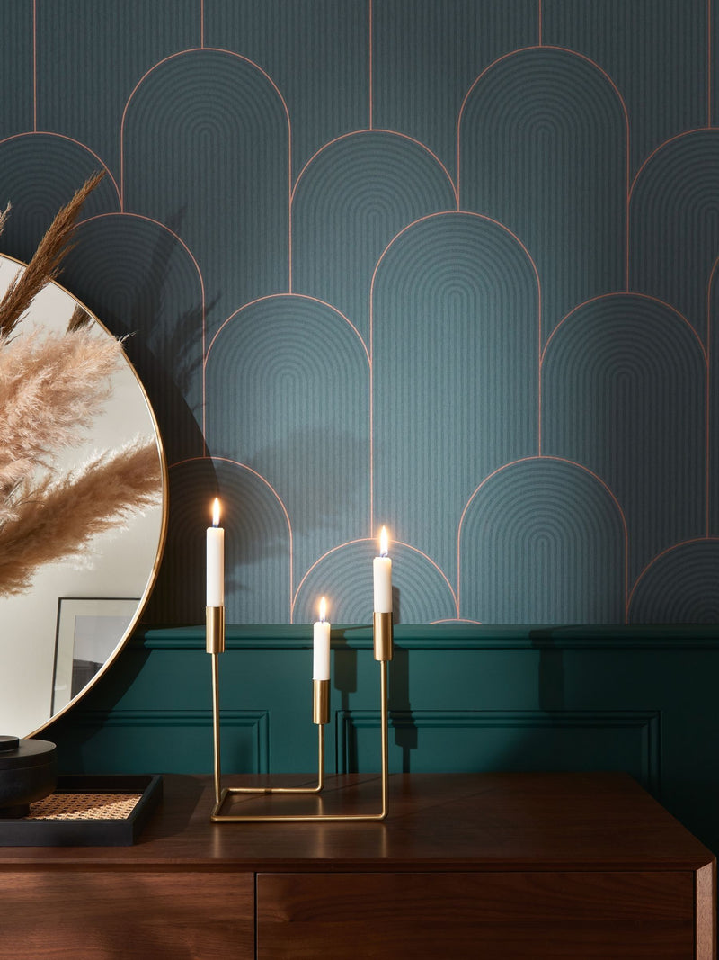 Graham & Brown Lancet A4 wallpaper sample grey metallic - British product