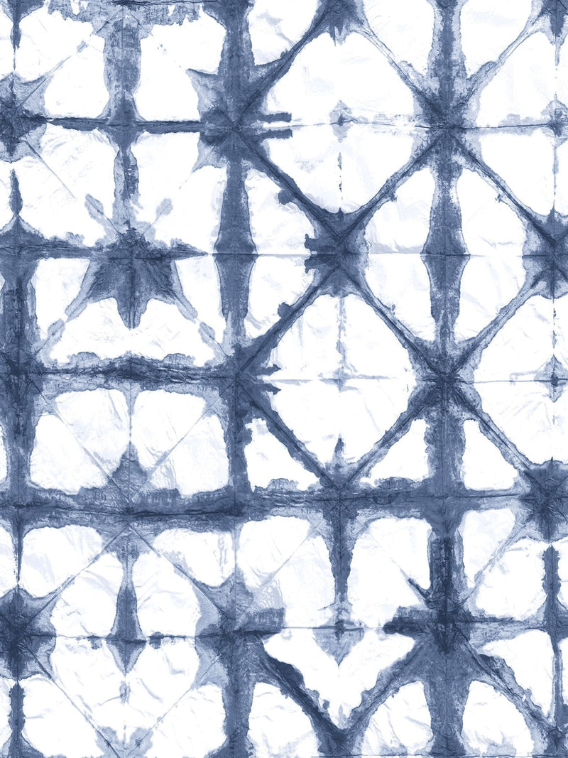 Graham & Brown blue A4 wallpaper sample with indigo shibori pattern (British brand)