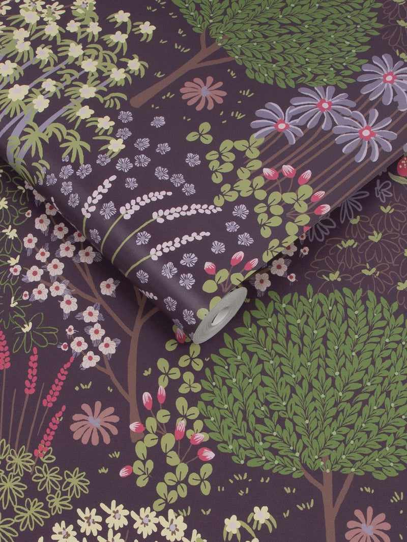 Graham & Brown Plum Fable A4 wallpaper sample, imported from the UK