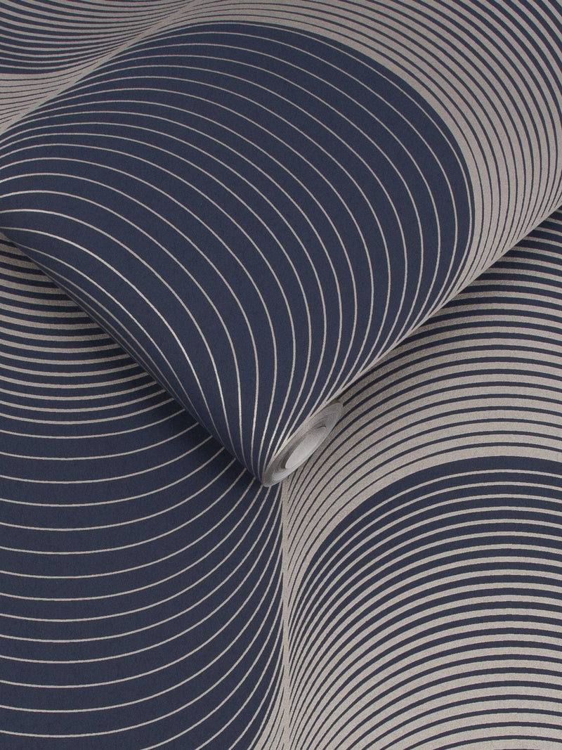 Graham & Brown Navy or Pale Gold Eclipse A4 Wallpaper Sample