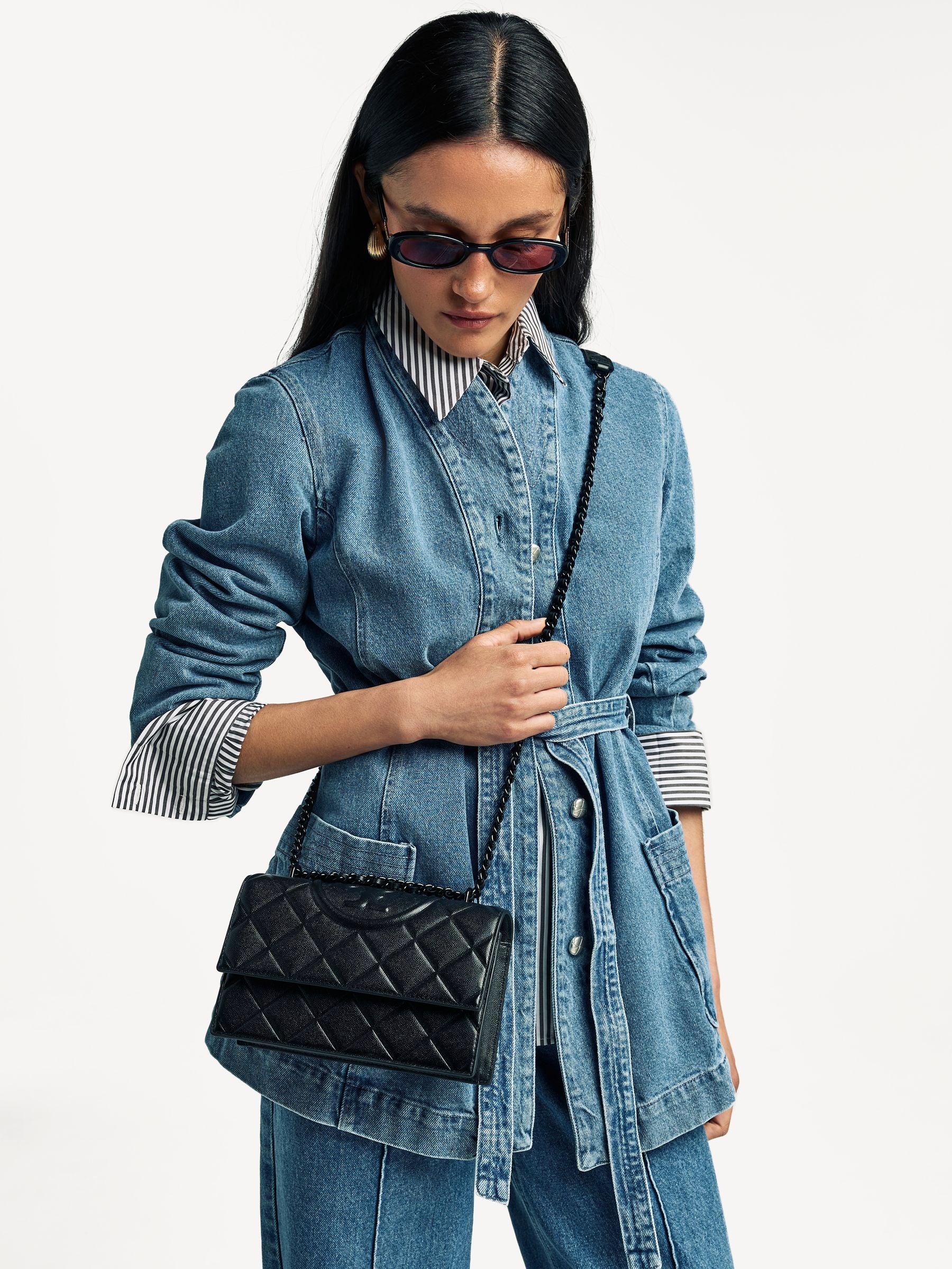 Tory Burch Fleming soft grain small shoulder bag, UK version