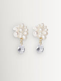 Completedworks silver earrings with freshwater pearls and cubic zirconia - British product