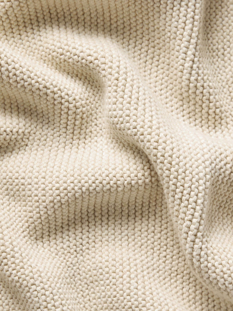 The Little Green Sheep cream knitted cellular baby blanket (British brand)