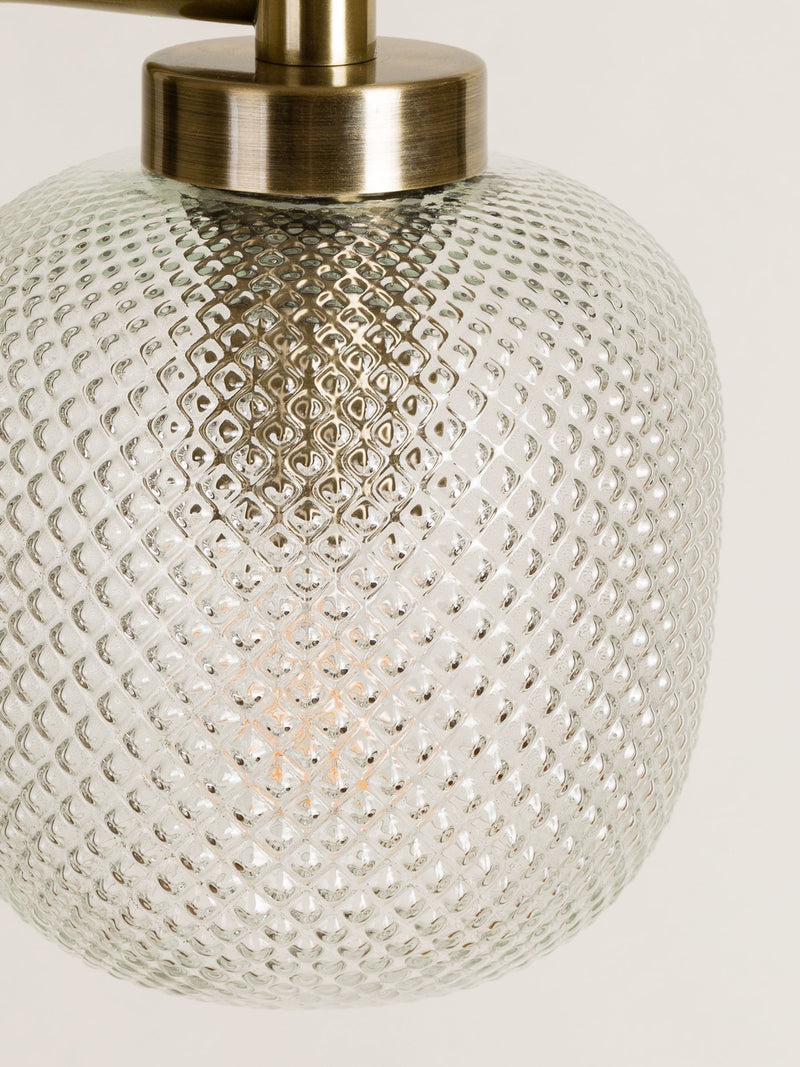 Oliver Bonas Clear Luce glass marble floor lamp, imported from the UK