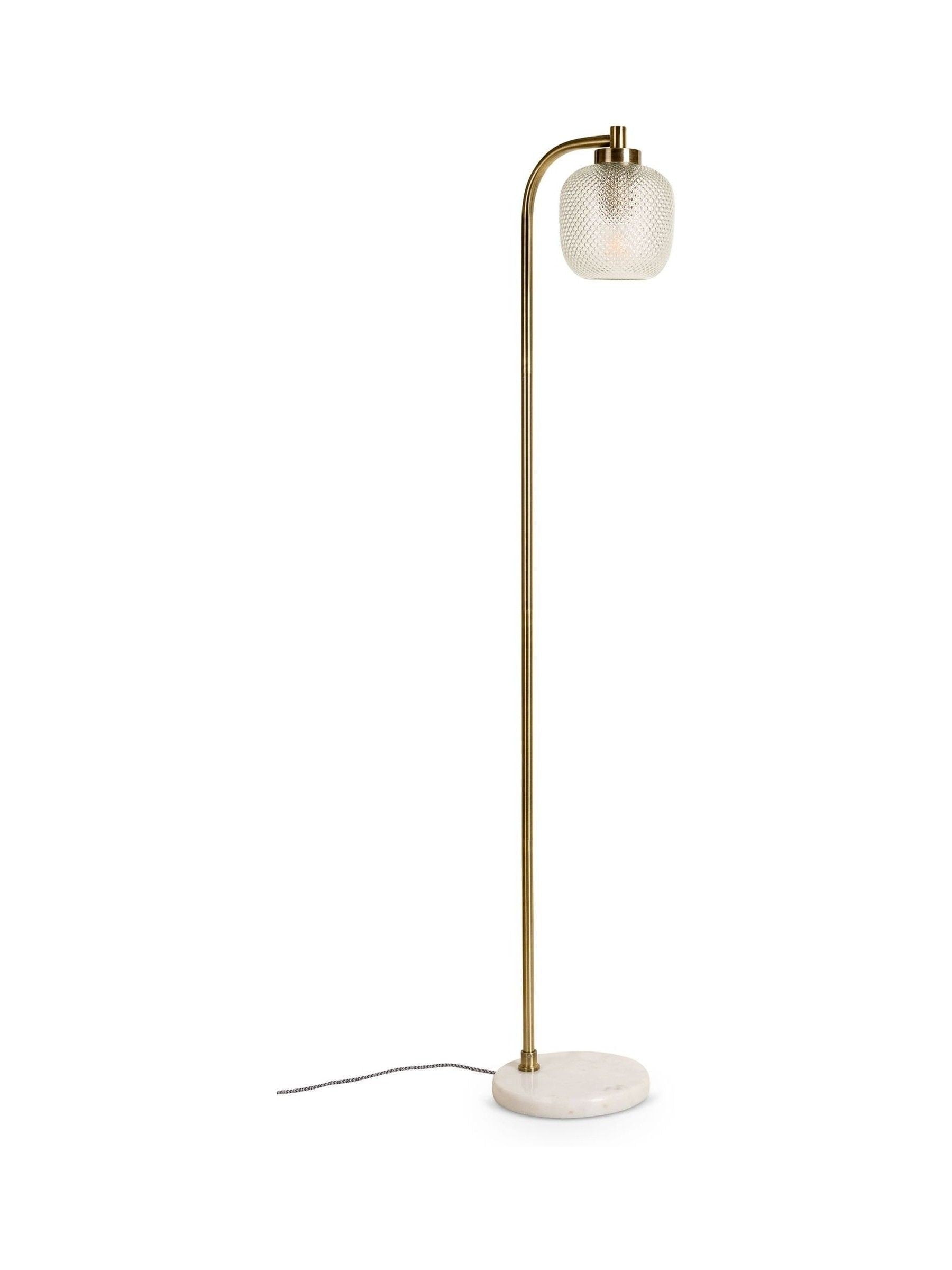 Oliver Bonas Clear Luce glass marble floor lamp, imported from the UK