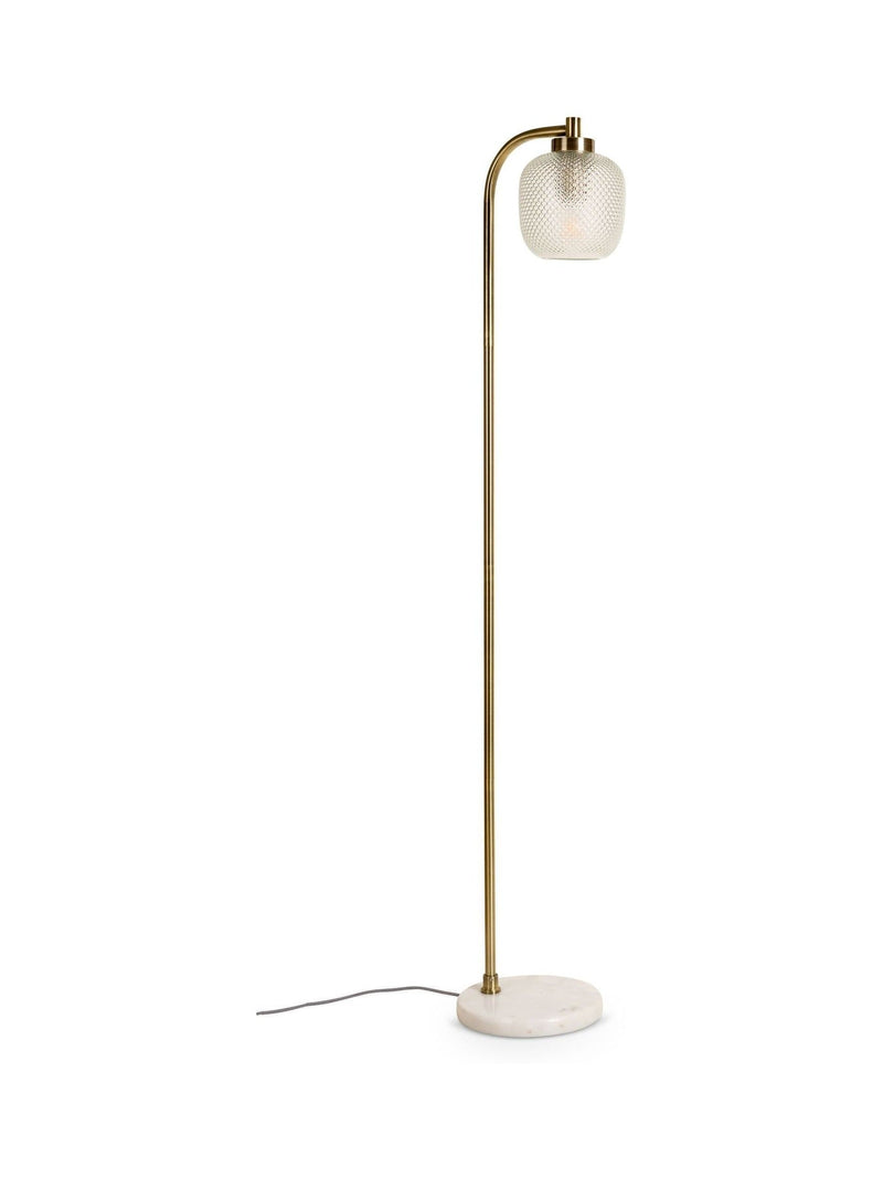 Oliver Bonas Clear Luce glass marble floor lamp, imported from the UK