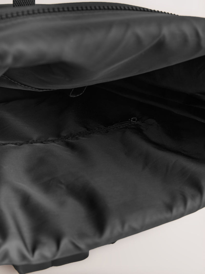 Black roll top backpack polyurethane construction - British product