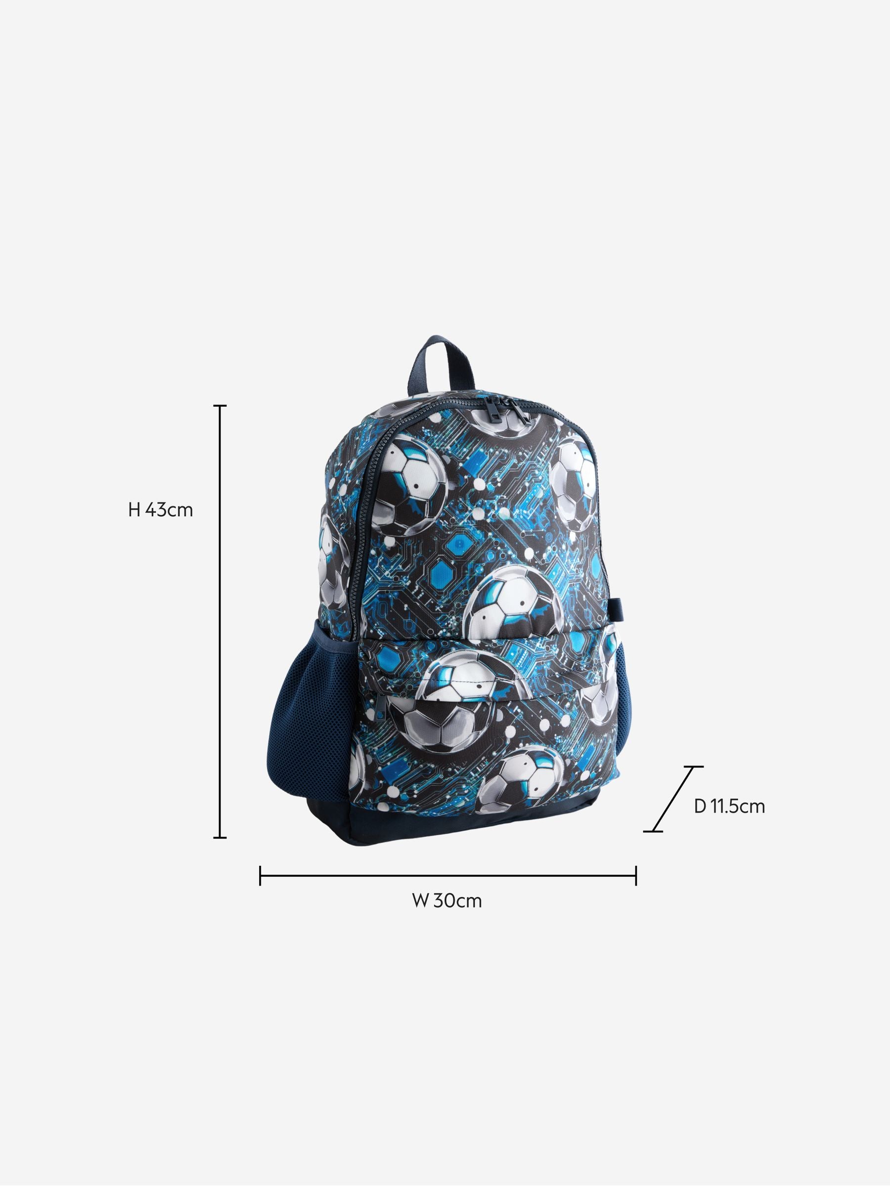Blue football backpack recycled polyester - British product