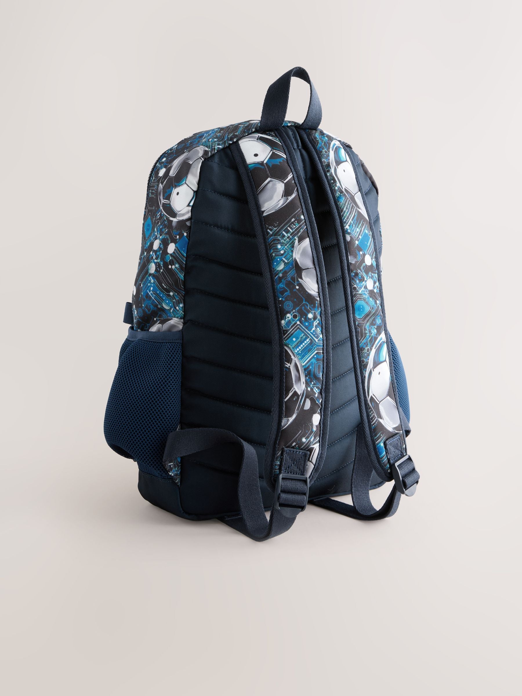 Blue football backpack recycled polyester - British product