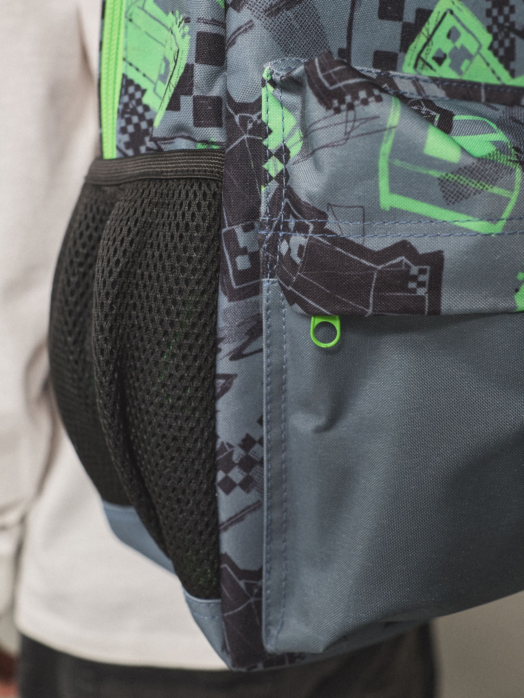 Minecraft Creeper print backpack, UK version