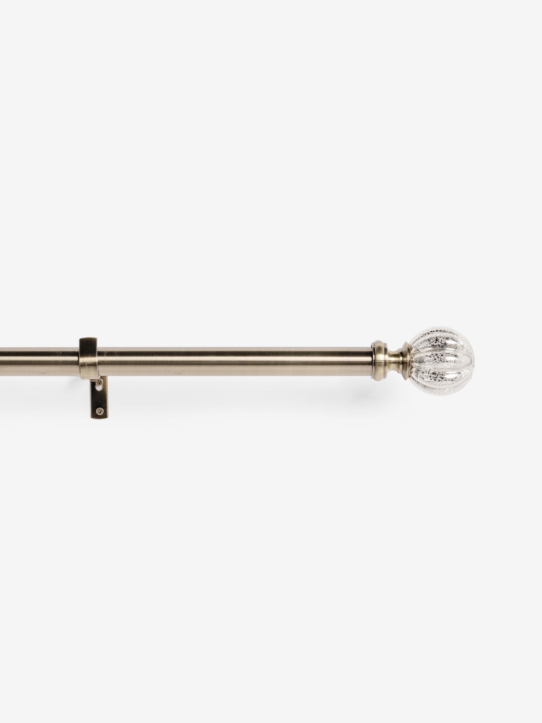 Antique Brass Mercury Glass Finial Extendable 28mm Curtain Pole Kit