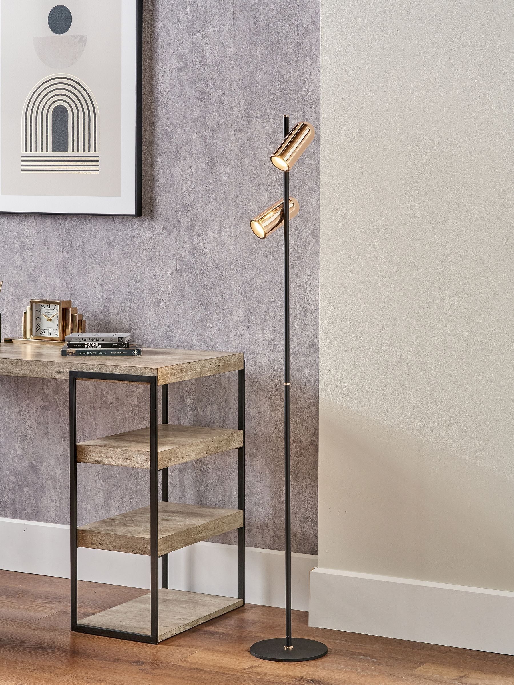 Pacific rose gold LED floor lamp - British product