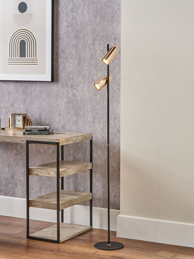 Pacific rose gold LED floor lamp - British product