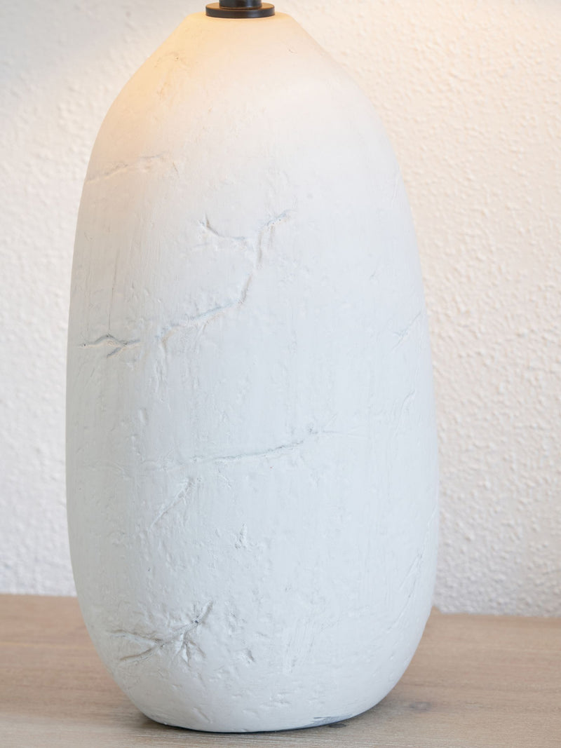 Pacific white vintage textured ceramic table lamp 50cm, imported from the UK