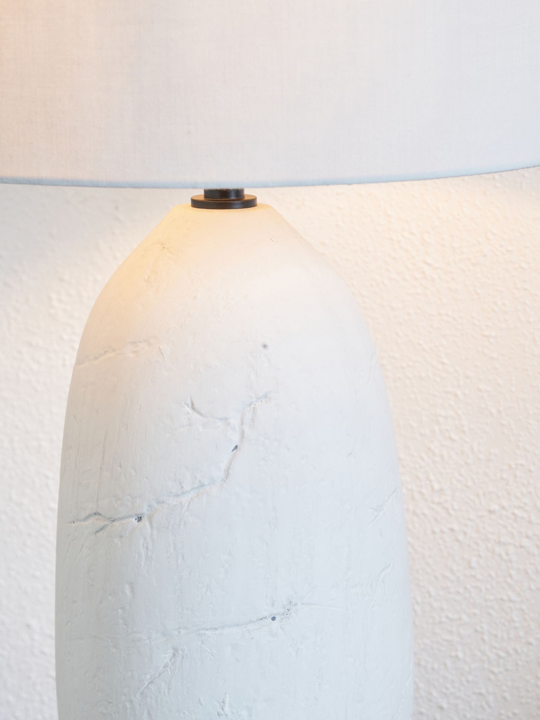 Pacific white vintage textured ceramic table lamp 50cm, imported from the UK