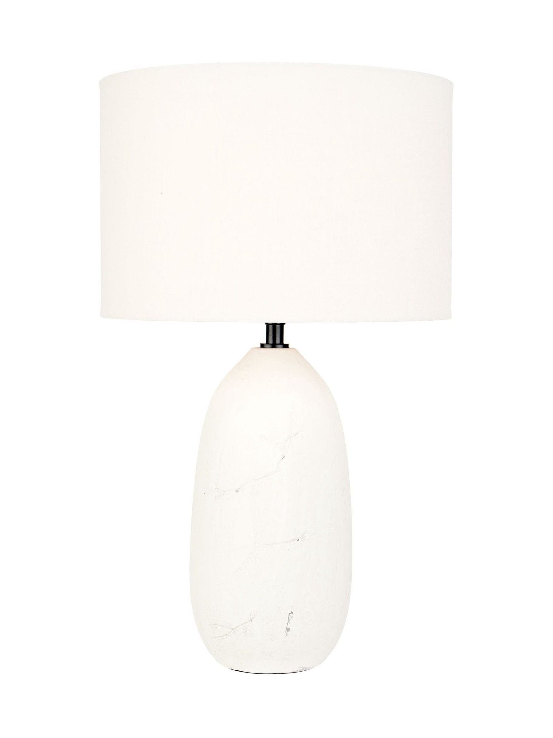 Pacific white vintage textured ceramic table lamp 50cm, imported from the UK