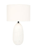 Pacific white vintage textured ceramic table lamp 50cm, imported from the UK