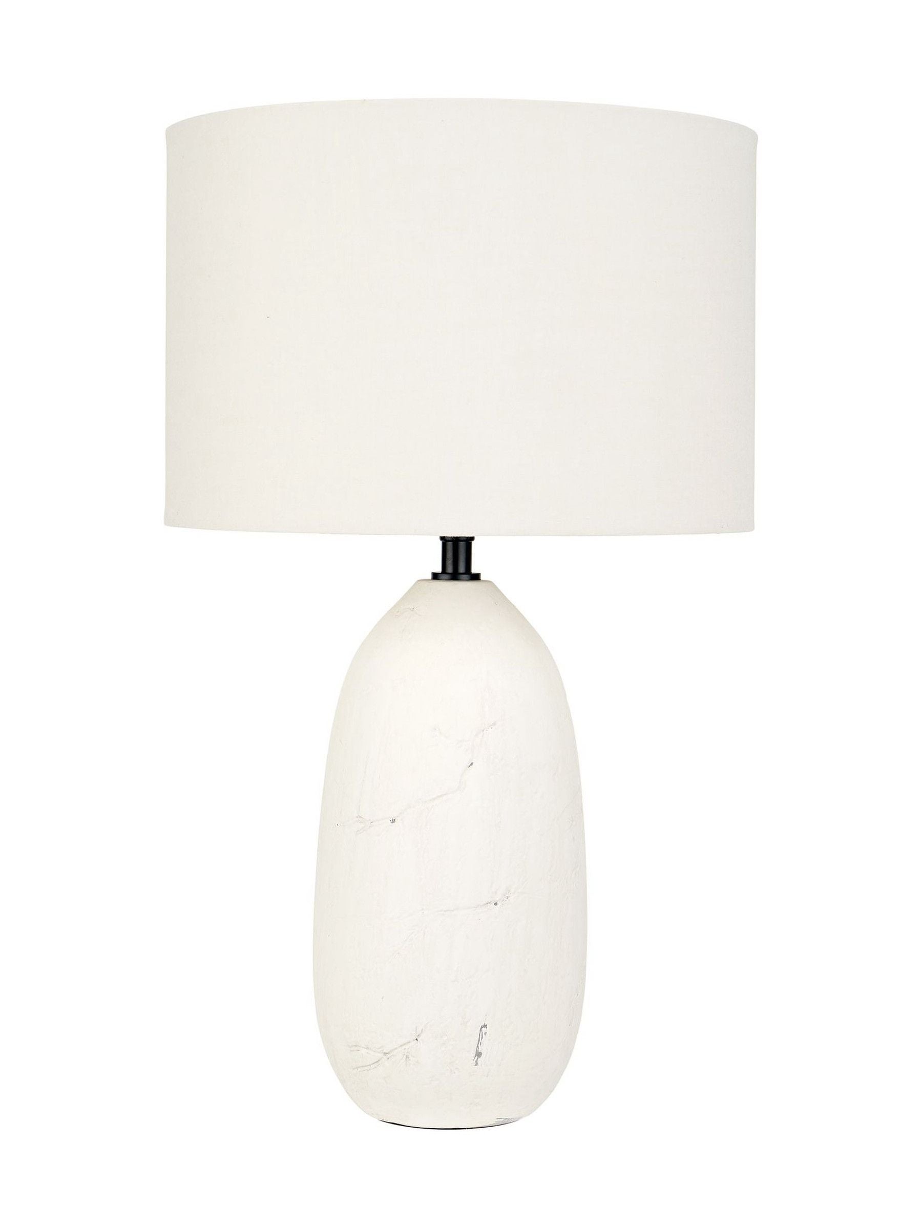 Pacific white vintage textured ceramic table lamp 50cm, imported from the UK