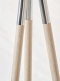 Tripod floor lamp wood grain silver metal 158cm - British product