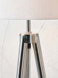 Tripod floor lamp wood grain silver metal 158cm - British product