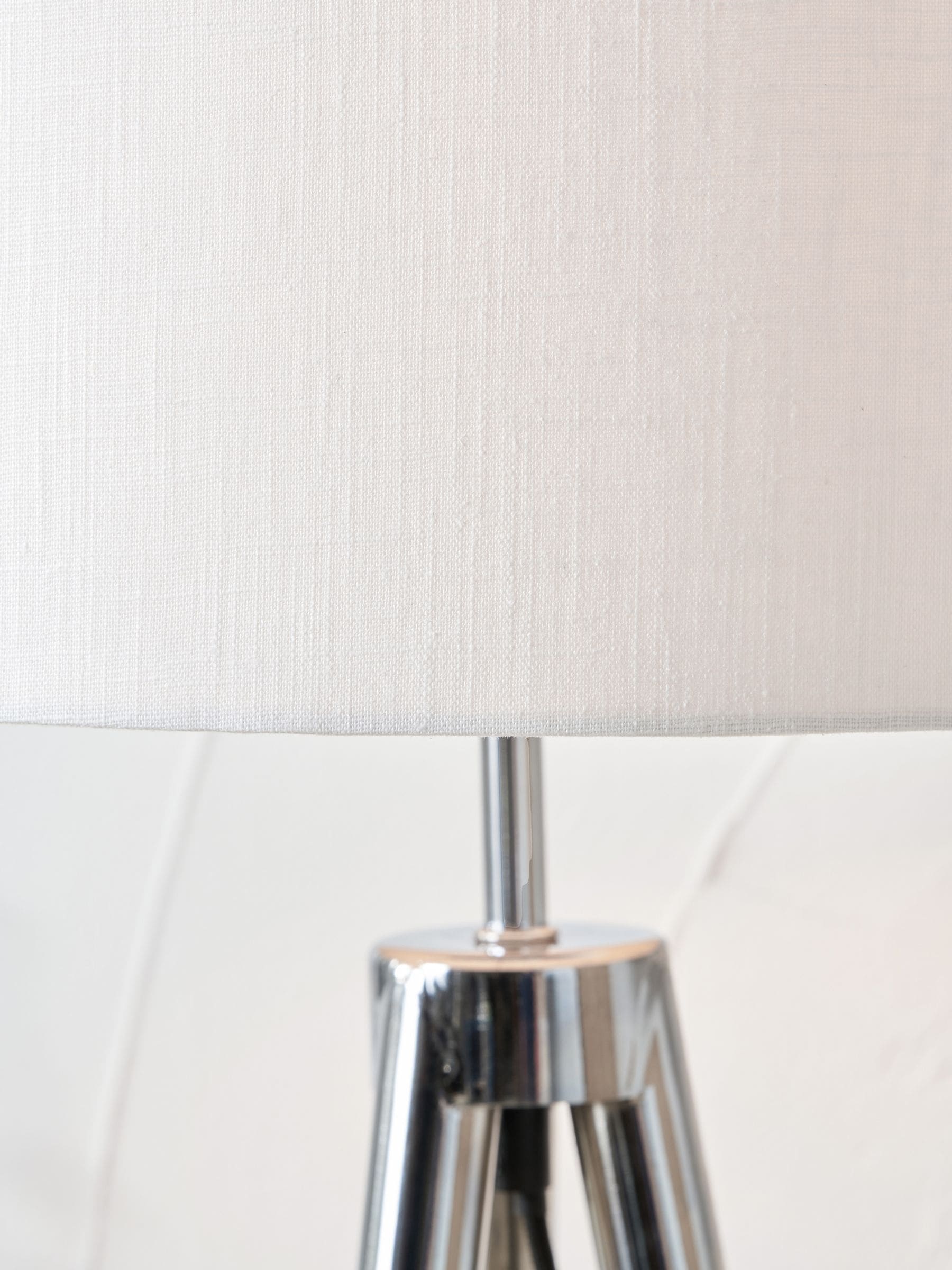 Tripod floor lamp wood grain silver metal 158cm - British product