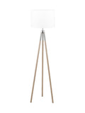 Tripod floor lamp wood grain silver metal 158cm - British product