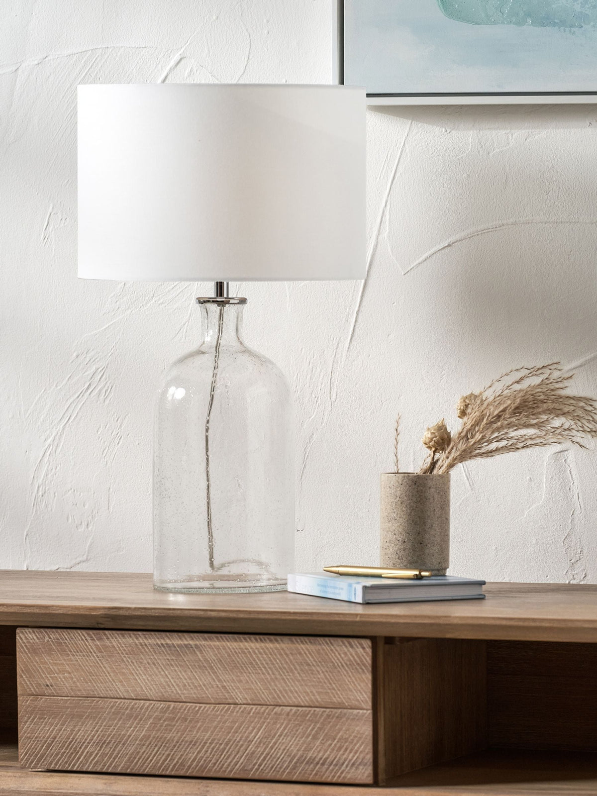 Pacific clear bubble glass table lamp 52cm (British brand)