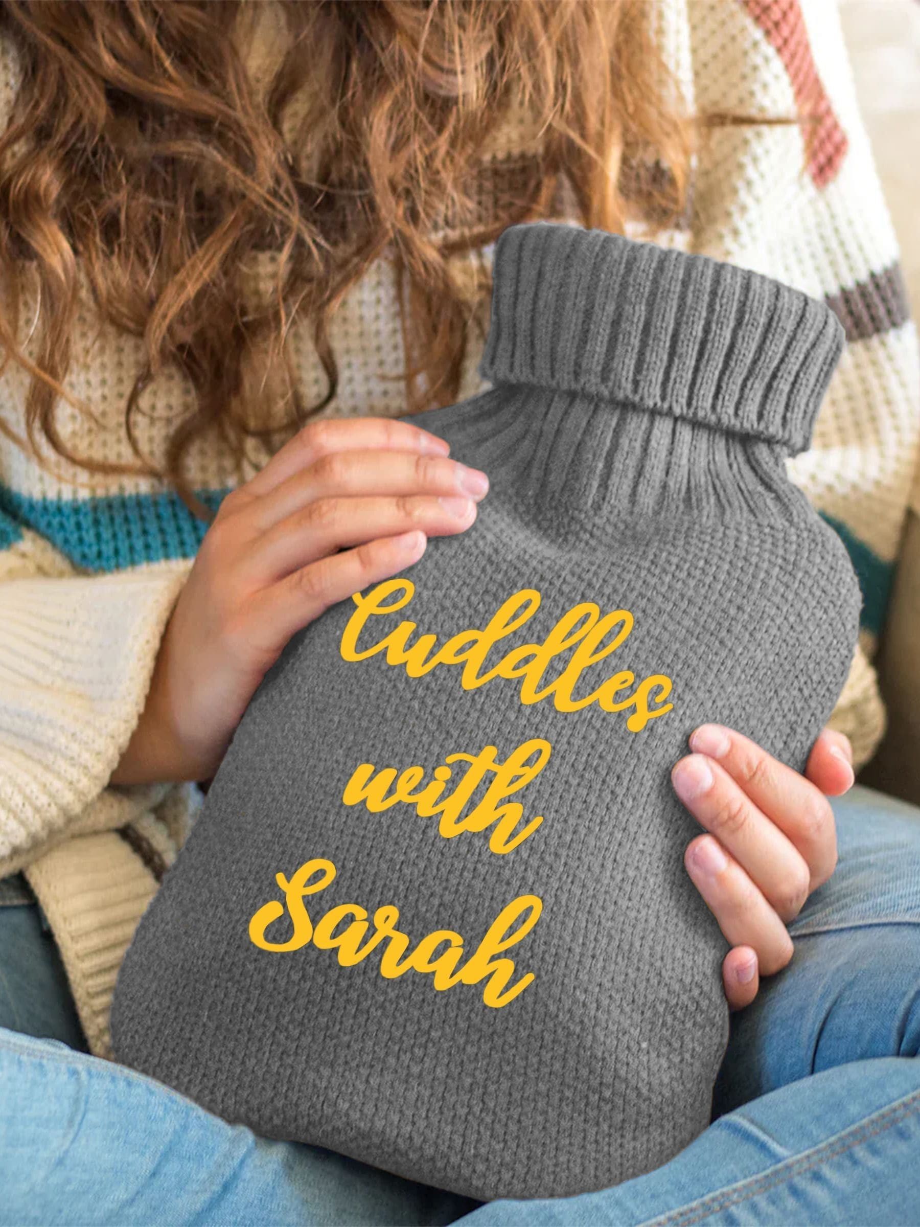 Jonnys Sister personalised grey hot water bottle 2 litre - British product