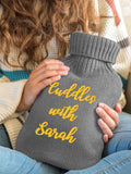Jonnys Sister personalised grey hot water bottle 2 litre - British product