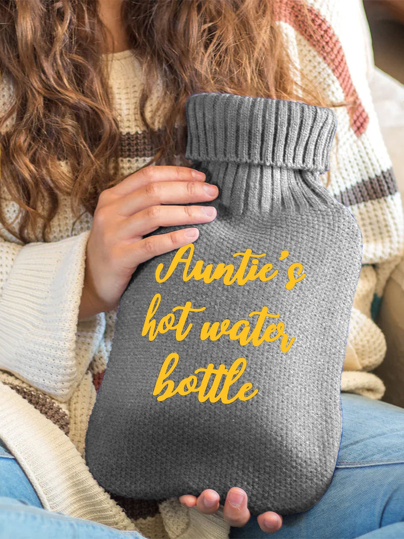 Jonnys Sister personalised grey hot water bottle 2 litre - British product