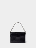 Osprey London black leather mini clutch with chunky chain (British brand)