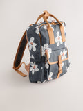 Stampy flower backpack with recycled polyester (British brand)