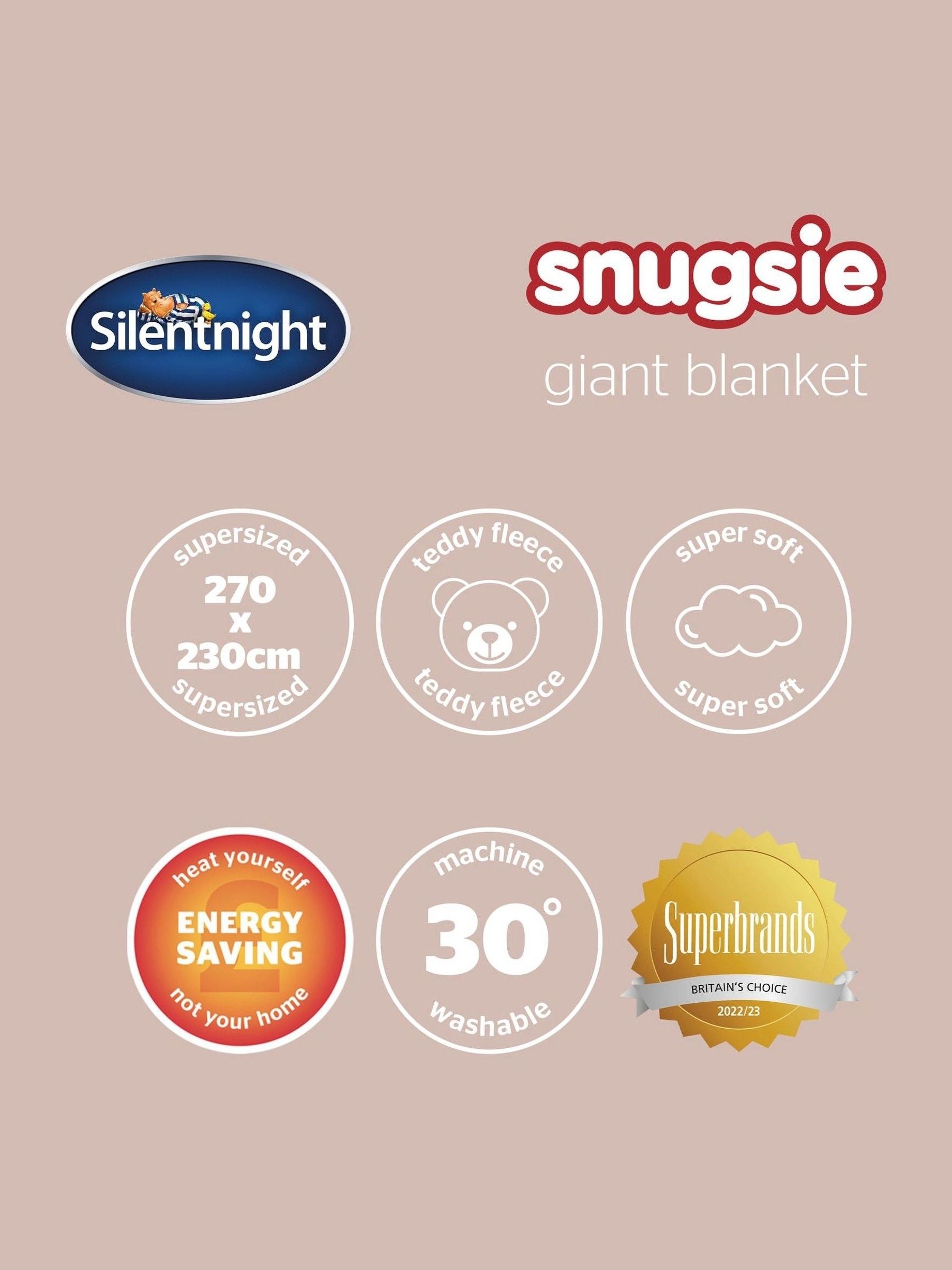 Silentnight Snugsie XL blanket 270x230cm - British product