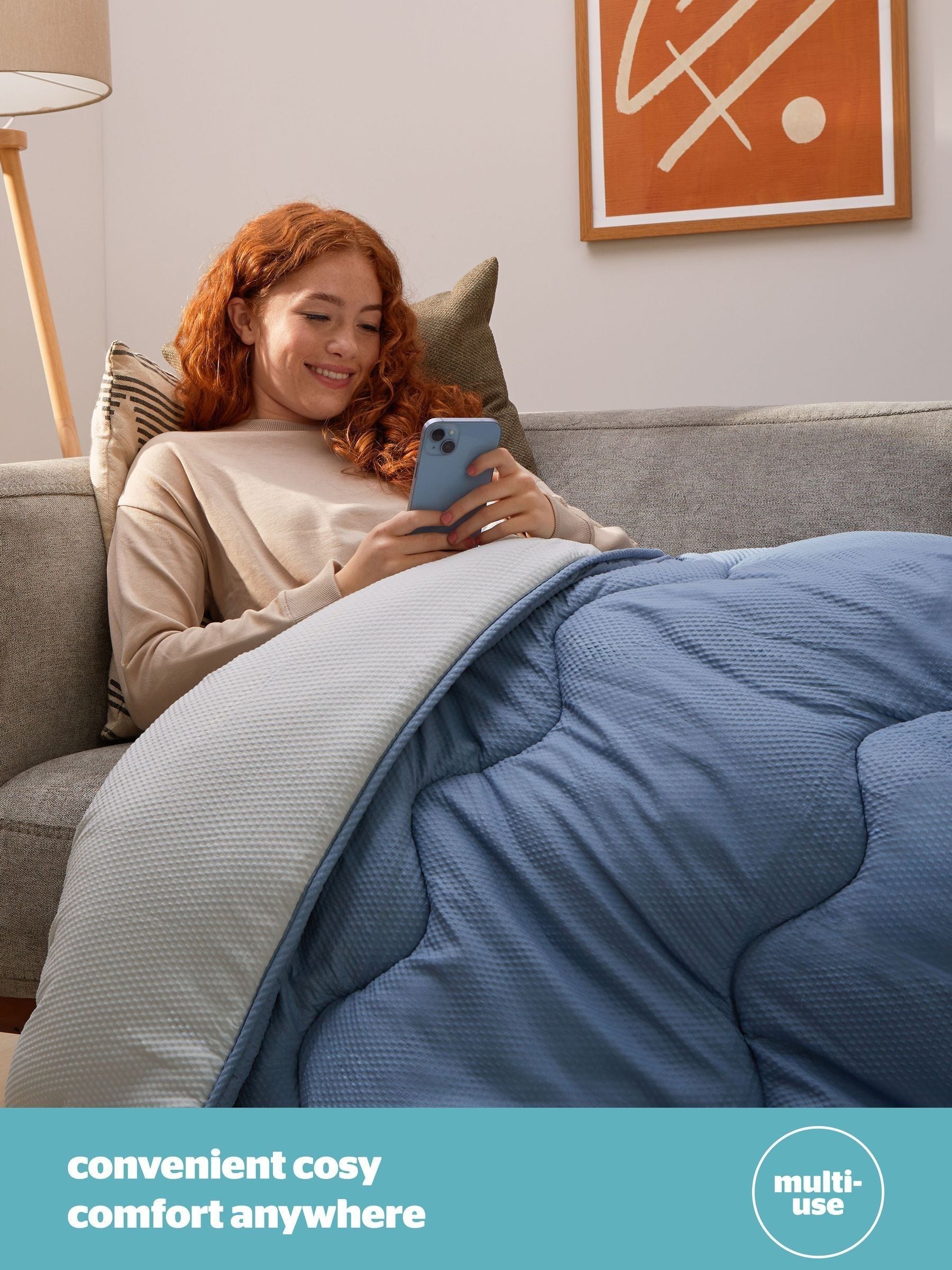 Silentnight 10.5 tog seersucker coverless duvet and pillowcase set (British brand)
