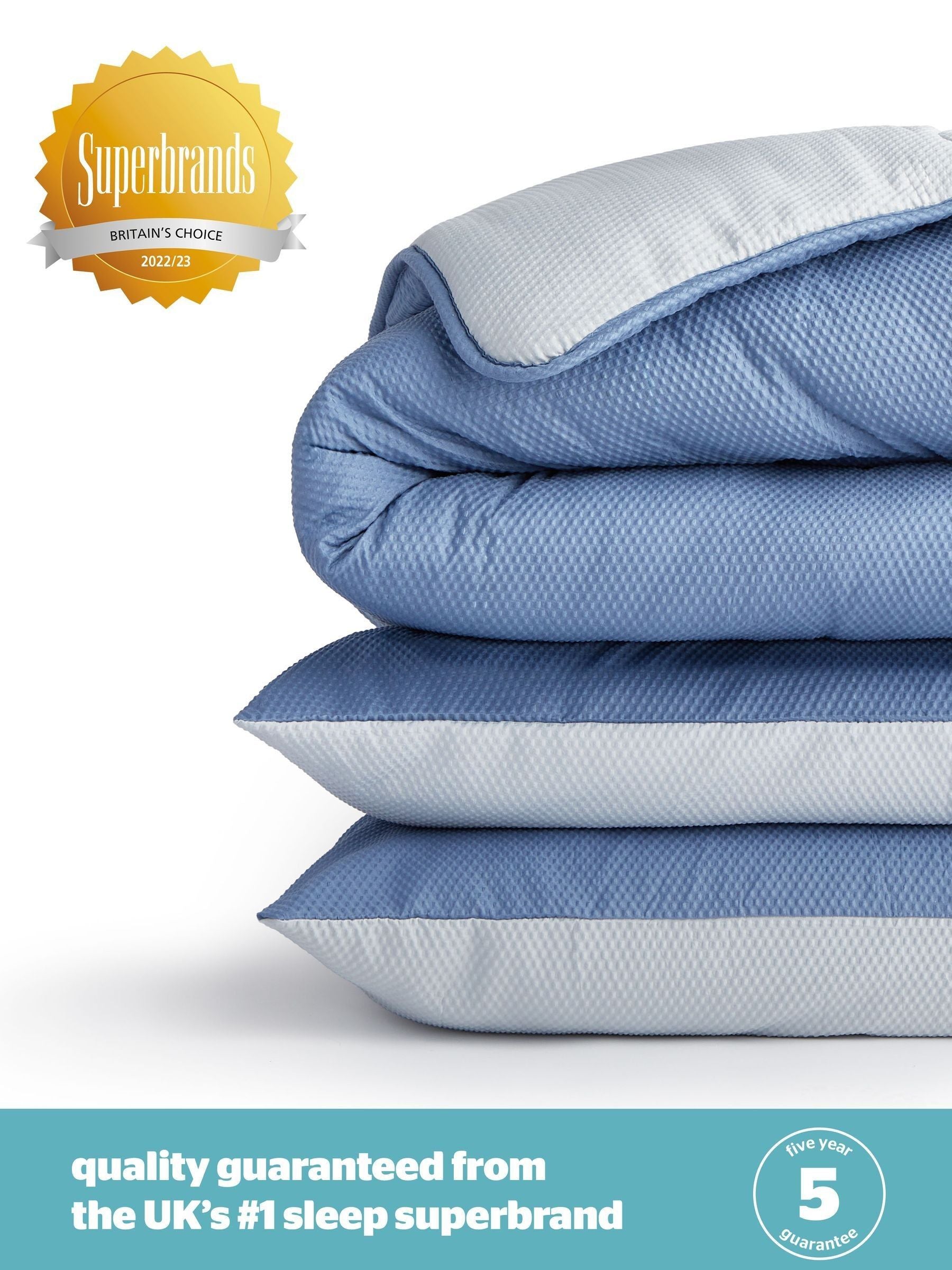 Silentnight 10.5 tog seersucker coverless duvet and pillowcase set (British brand)