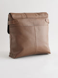 Tan brown genuine leather pocket messenger bag, UK version