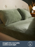Silentnight Sage Teddy Fleece Fitted Sheet (British brand)